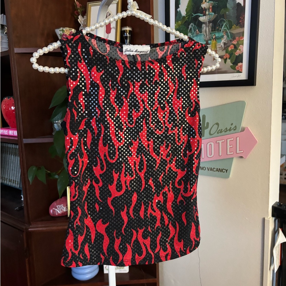 Red and Black Flame Top